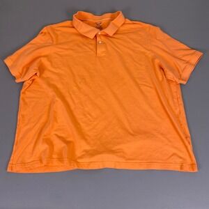 Faded Glory Polo Shirt Men's 4XL True Coral Orange Short Sleeve 100% Cotton